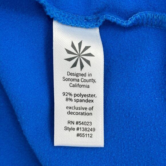 Athleta Sweatshirt Size M Blue Hooded Fleece Lined Hoodie Thumbholes Mock Neck - Picture 11 of 12